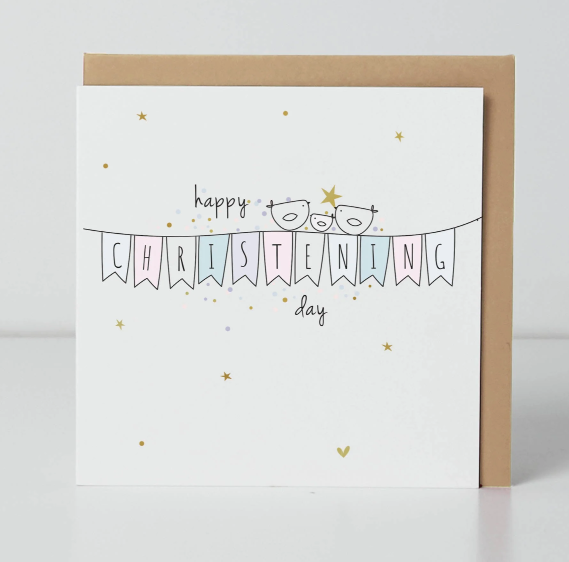 Belly Button Happy Christening Birdie SMALL Card