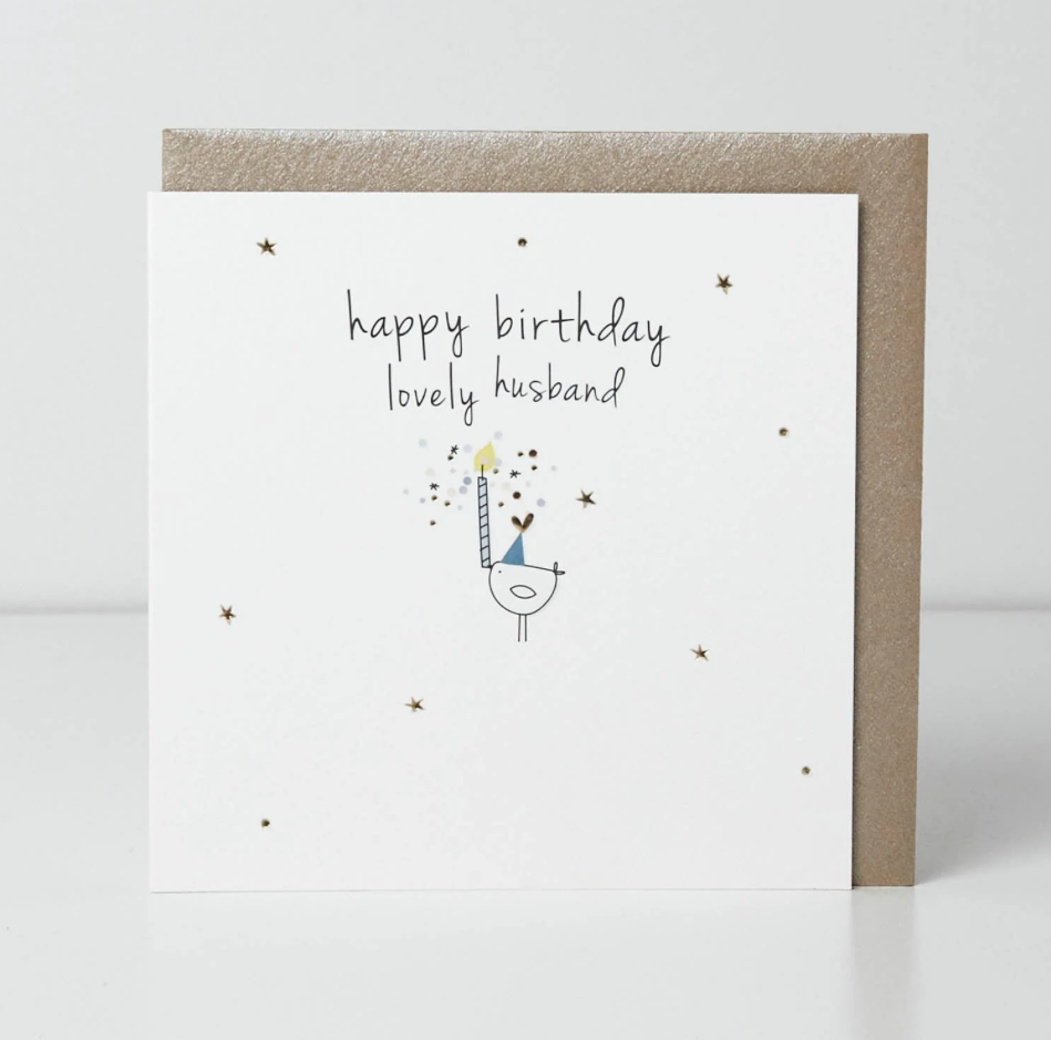 Belly Button Happy Birthday Lovely Husband Birdie SMALL Card