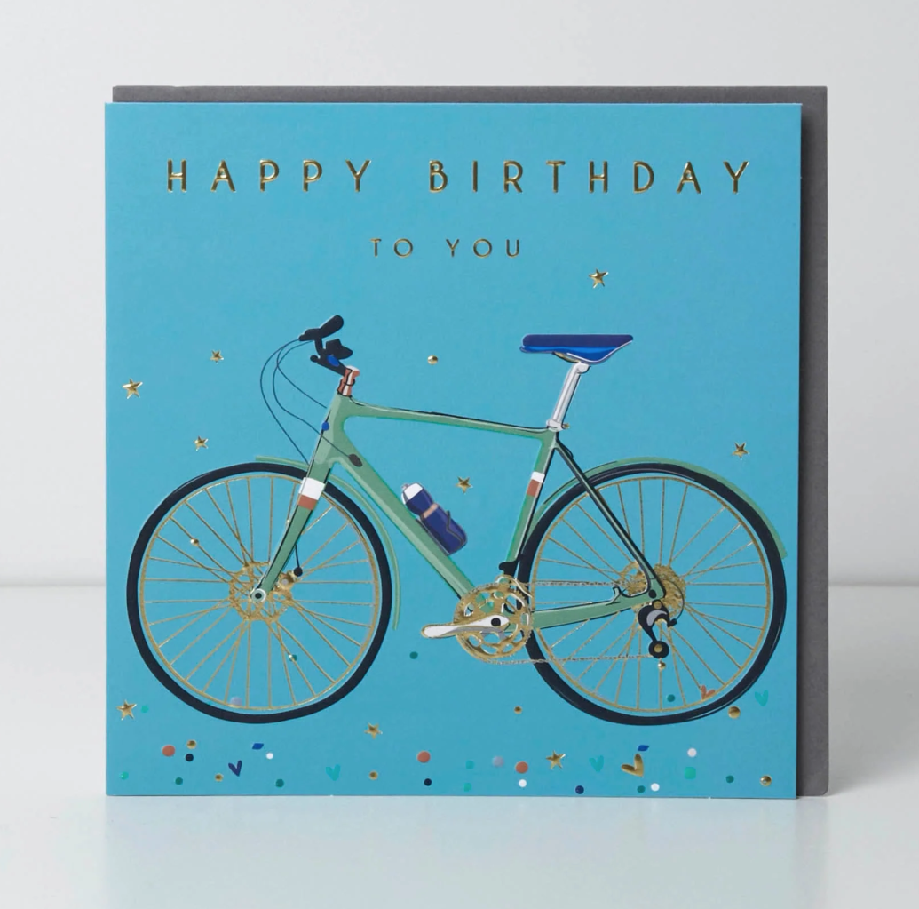 Belly Button Happy Birthday Bike Blue Card