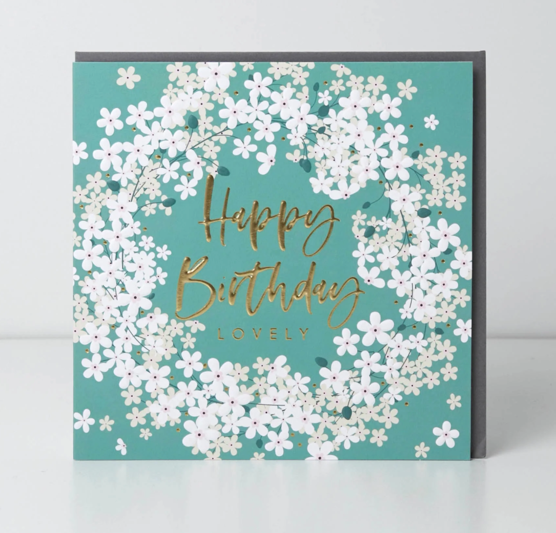 Belly Button Happy birthday Lovely Green Floral Card
