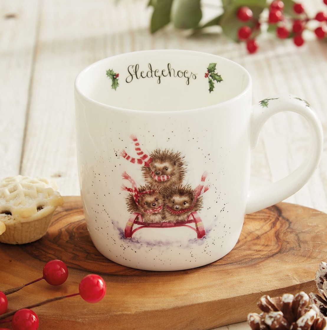 'Sledgehogs" Hedgehog Fine Bone China Small Mug - Wrendale Designs