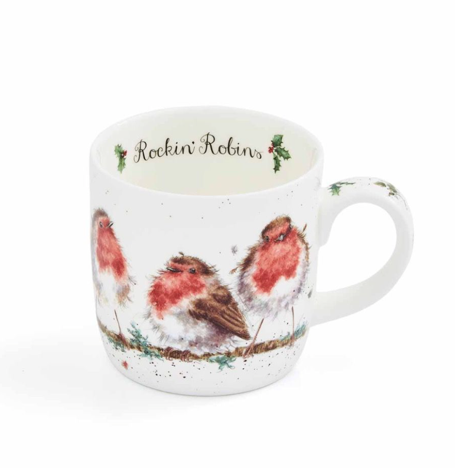 'Rockin Robins" Robin Fine Bone China Small Mug - Wrendale Designs