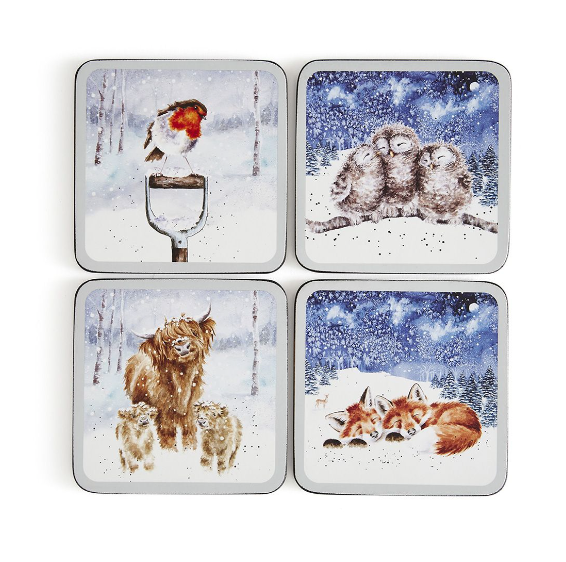 Wrendale 'Winter Skies' Animals Coaster Set - Pack of 6 Assorted