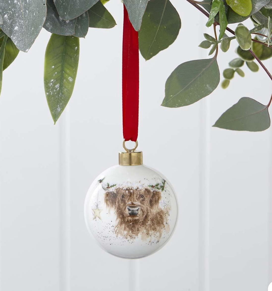 Wrendale 'Highland Star' Cow Christmas Bauble - Gift Boxed