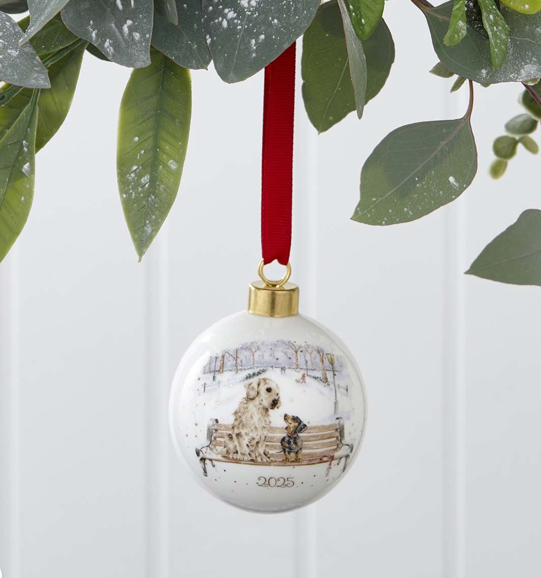 Wrendale LIMITED EDITION 2025 'Winter Walks' Dog Christmas Bauble - Gift Boxed