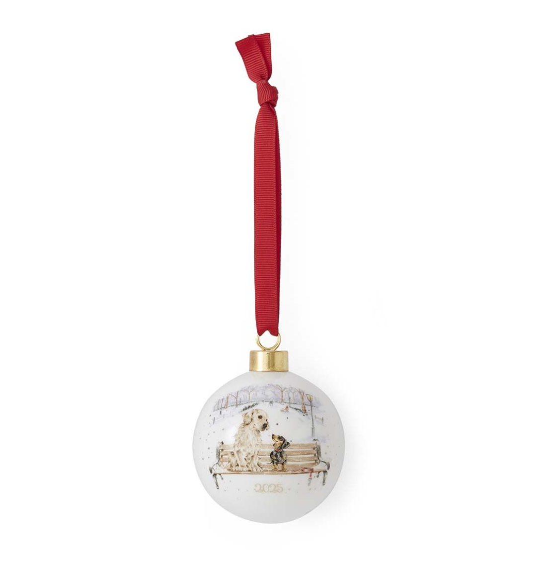 Wrendale LIMITED EDITION 2025 'Winter Walks' Dog Christmas Bauble - Gift Boxed