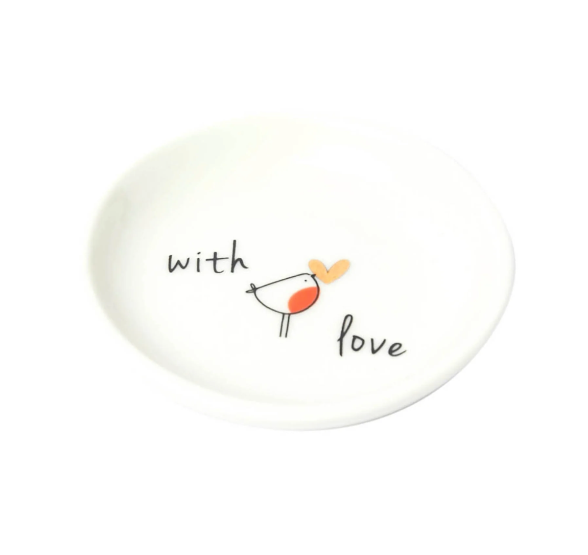 Belly Button - With Love Robin - Mini Porcelain Dish