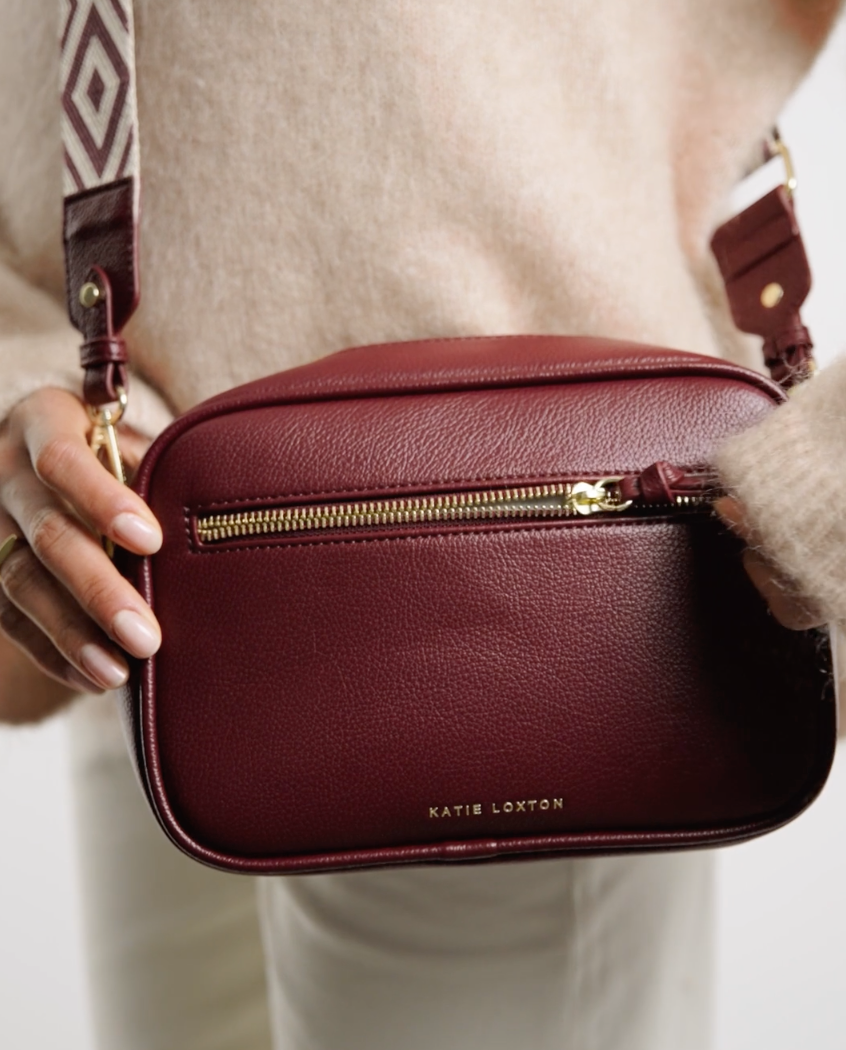 Katie Loxton Hallie Double Strap Crossbody Bag - Cherry