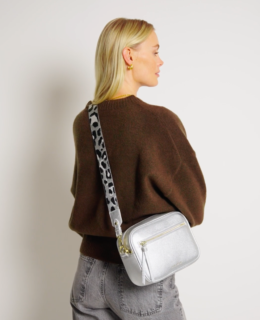 Katie Loxton Hallie Double Strap Crossbody Bag - Silver