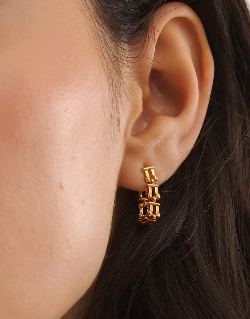Katie Loxton Waterproof Jewellery - Grecian - Gold Link Multi-Wear Earrings