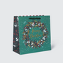 Belly Button 'Merry Christmas' Green Winter Wreath Medium Gift Bag