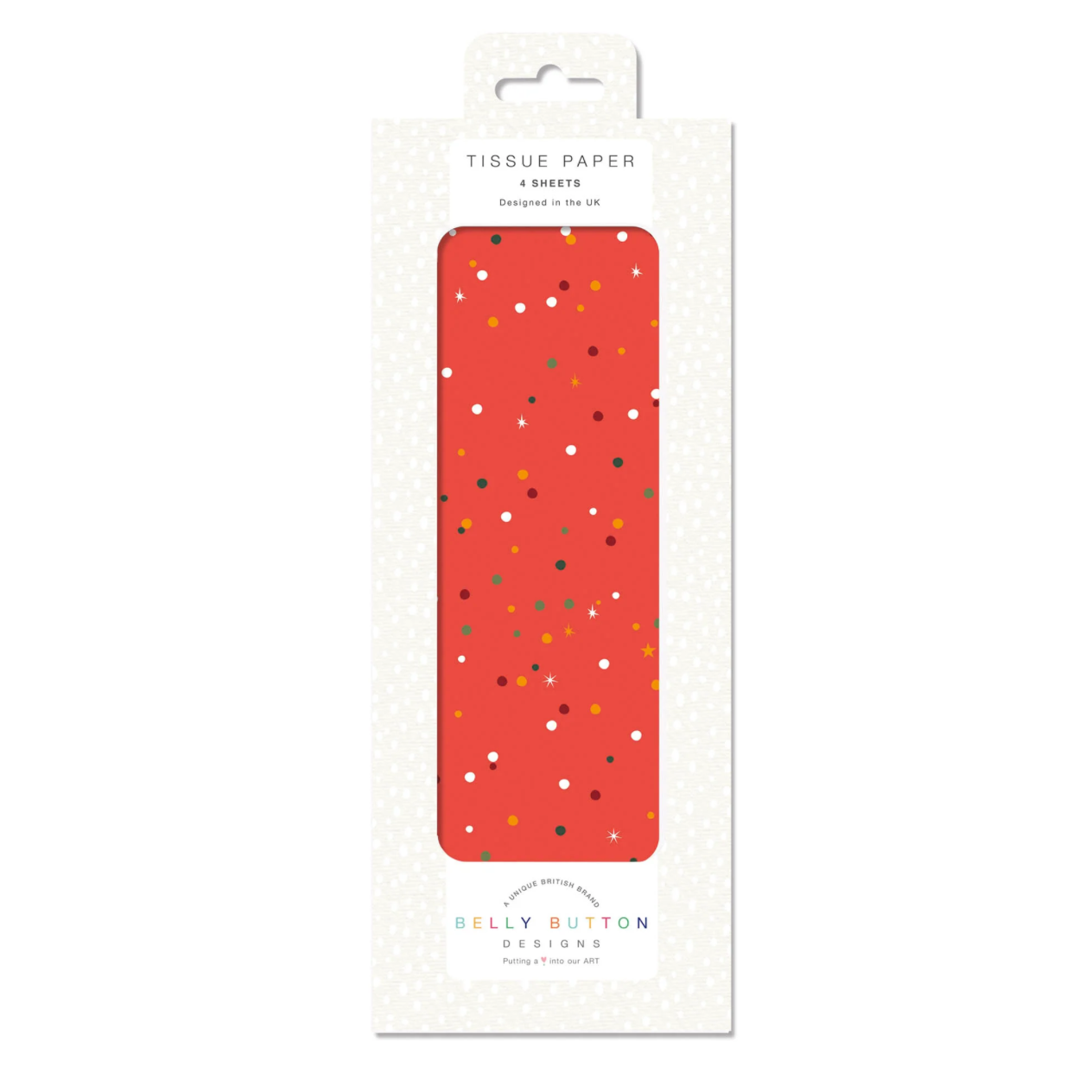 Belly Button Red Confetti - Tissue Paper - Pack of 4 Sheets