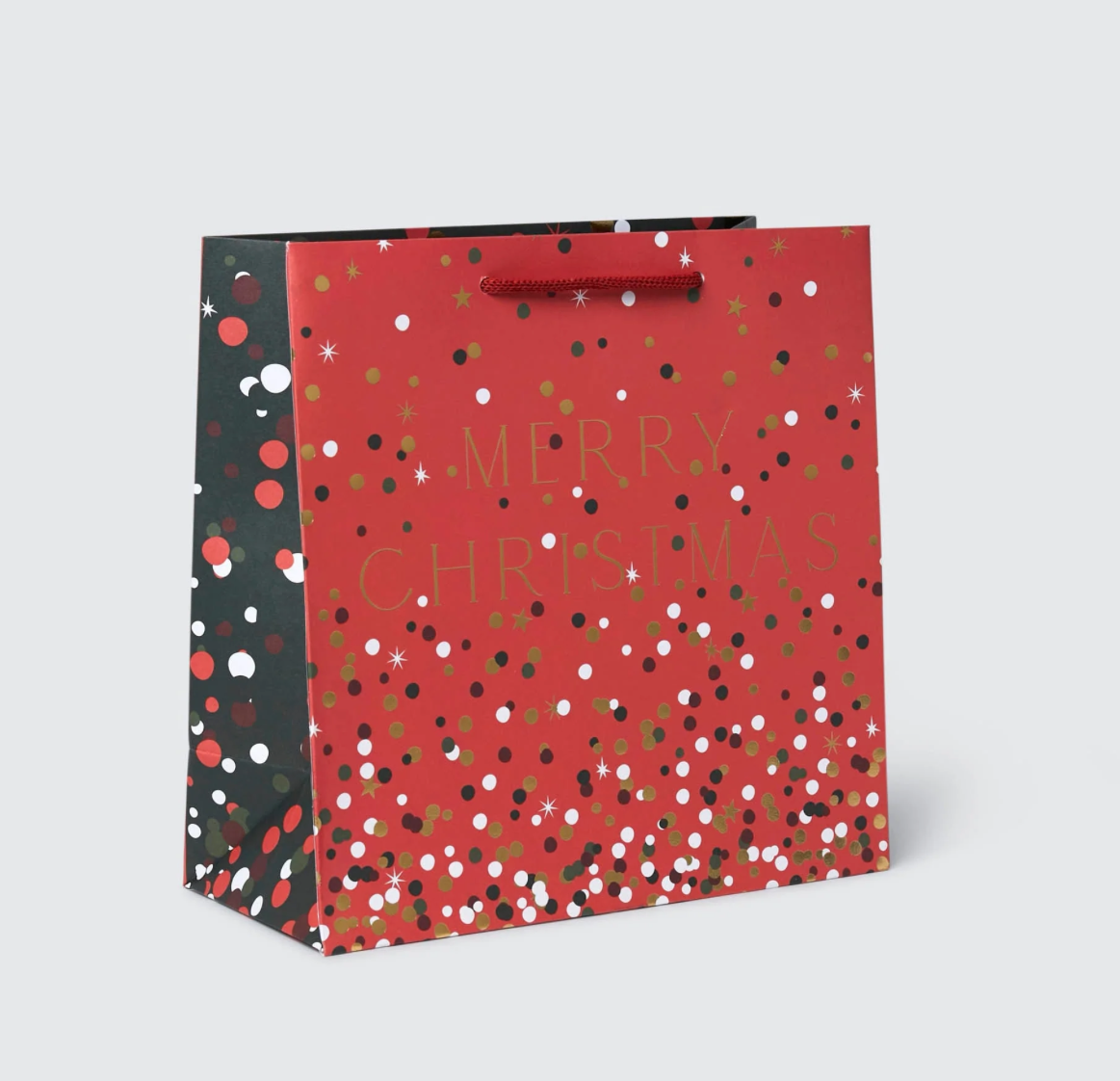 Belly Button 'Merry Christmas' Red & Gold Confetti Medium Gift Bag