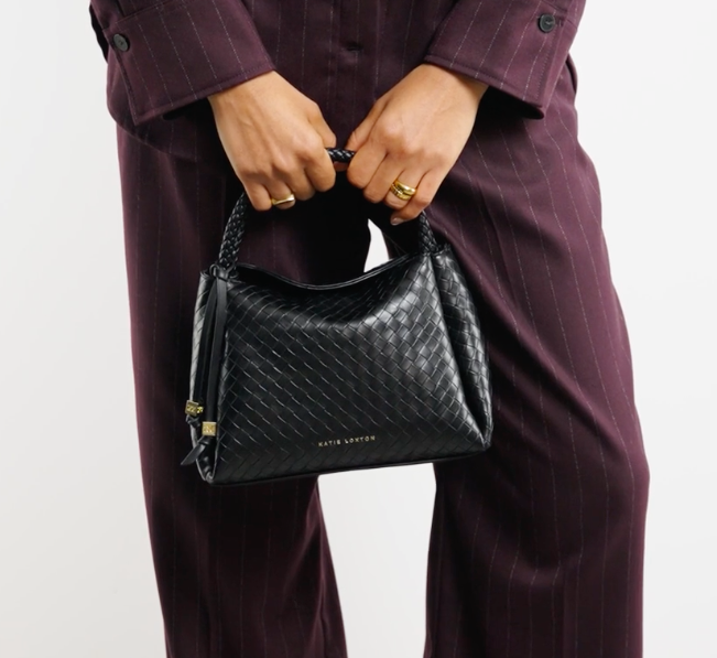 Katie Loxton Nova Woven Small Grab Bag - Black
