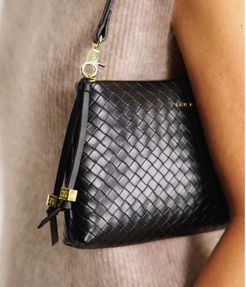 Katie Loxton Nova Woven Clutch/Small Shoulder Bag - Black