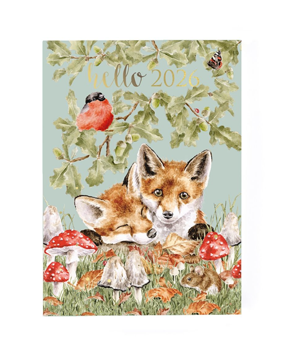 2026 Desk Diary A5 Foxes- Wrendale Designs