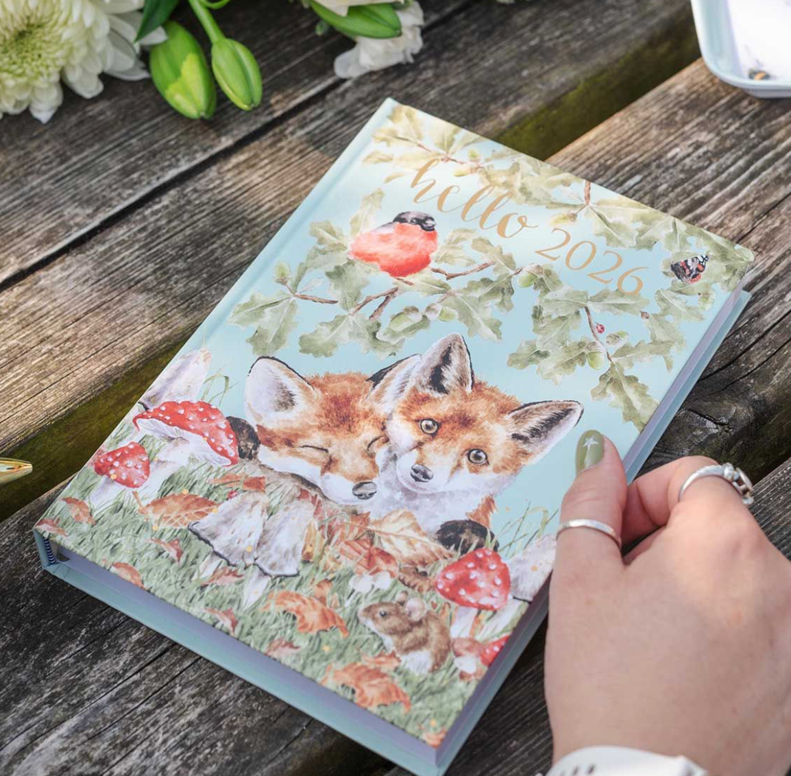 2026 Desk Diary A5 Foxes- Wrendale Designs
