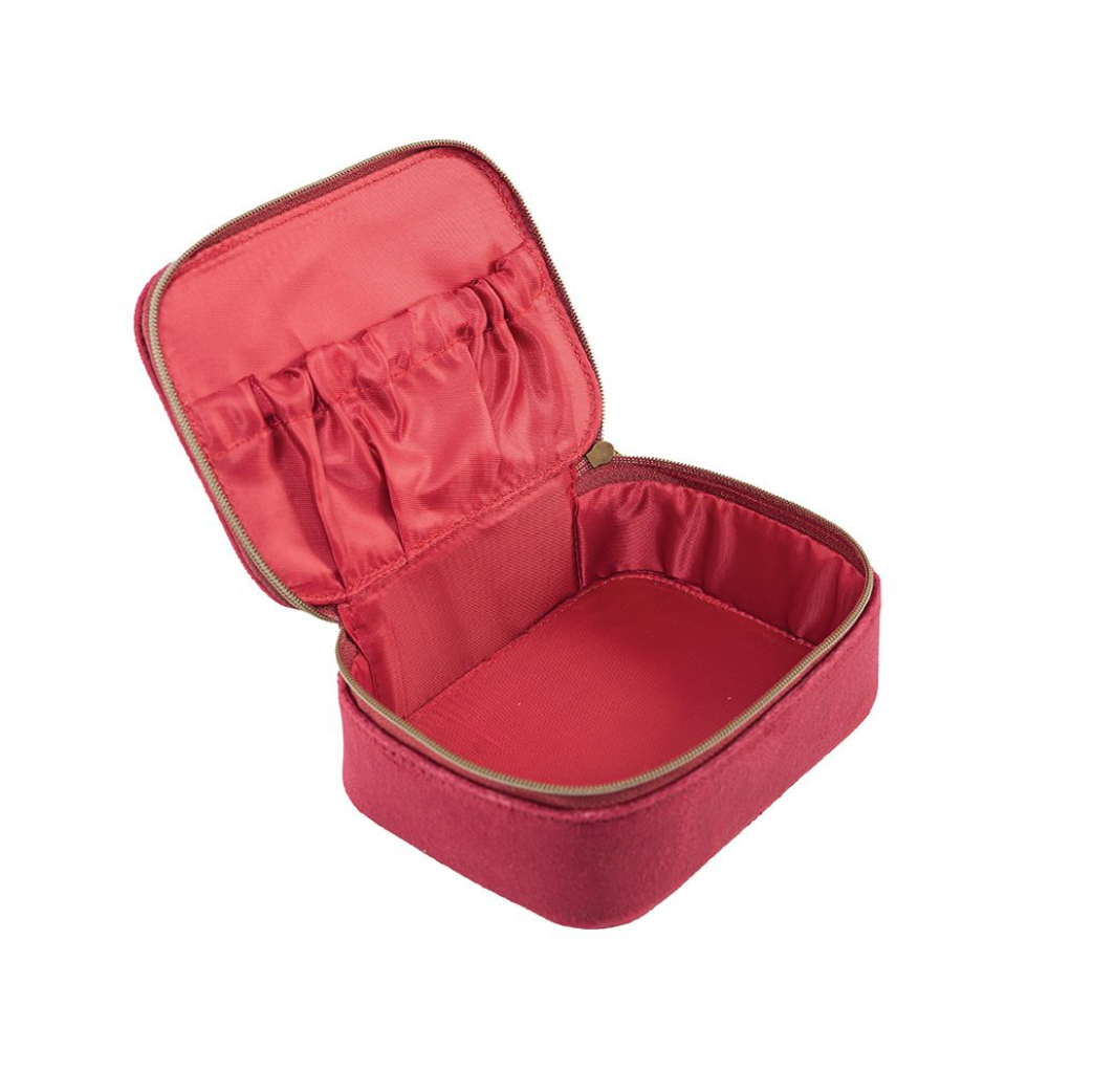 Wrendale Designs - Golden Hour (Hare) - Velvet Accessories Case/Jewellery Box - Burgundy