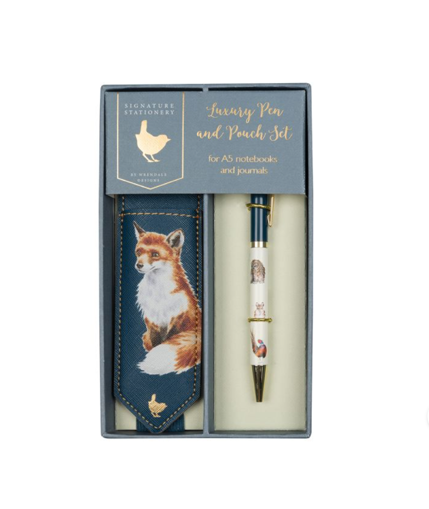 Wrendale - Fox - Signature Stationery Pen Set - Navy