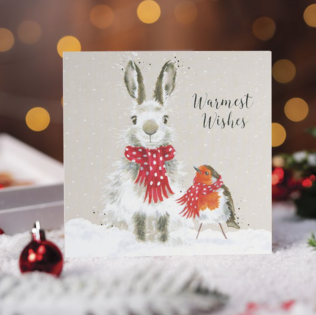 'Snow Angels' Rabbit & Robin Luxury Boxed Christmas Cards - Wrendale Designs