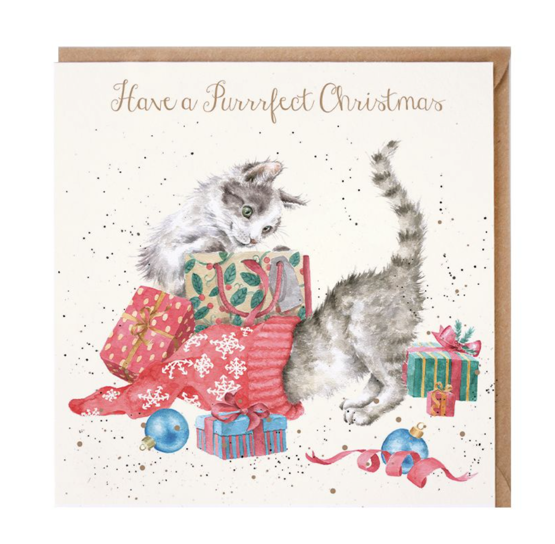 'A Purrrfect Christmas' Cat Christmas Card - Wrendale Designs
