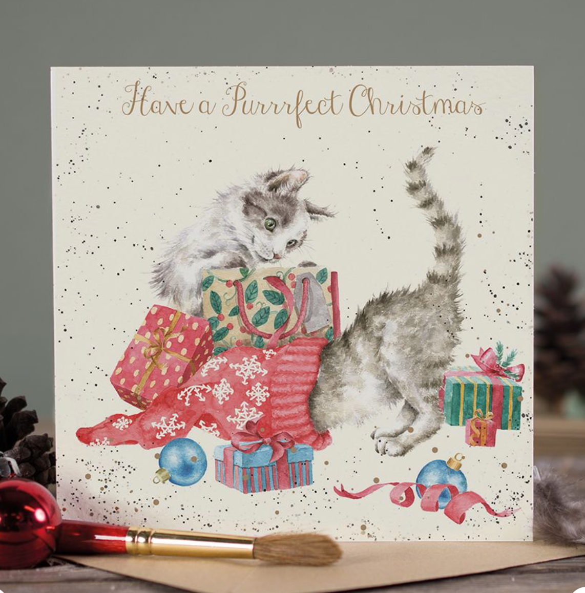 'A Purrrfect Christmas' Cat Christmas Card - Wrendale Designs