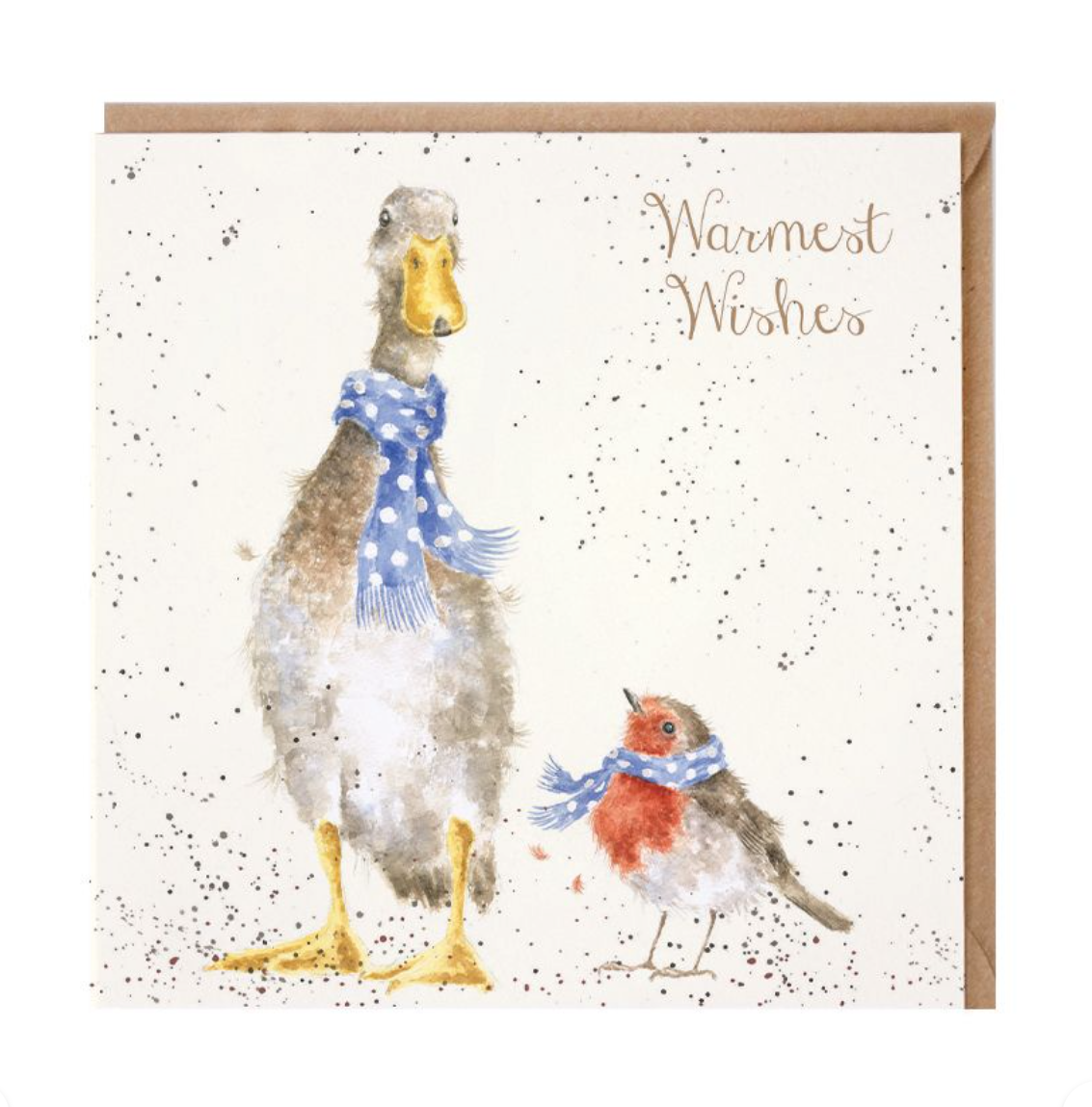 'Christmas Scarves' Duck & Robin Christmas Card - Wrendale Designs