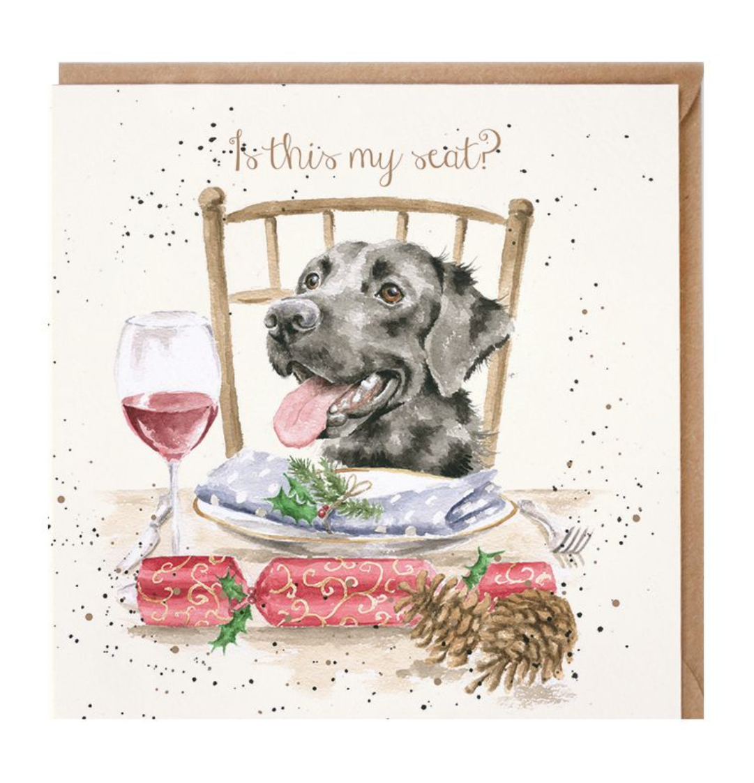 'Is This my Seat' Labrador Christmas Card - Wrendale Designs