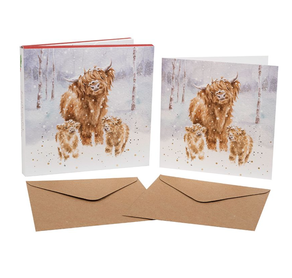 'A Highland Christmas' Highland Cow Christmas 8 Pack Cards- Wrendale Designs