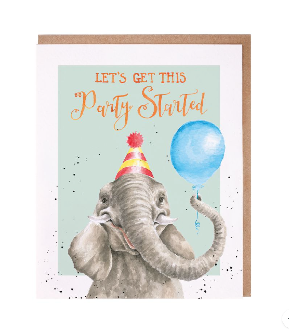 'Let's Get This Party Started' Elephant Birthday Card - Wrendale Designs