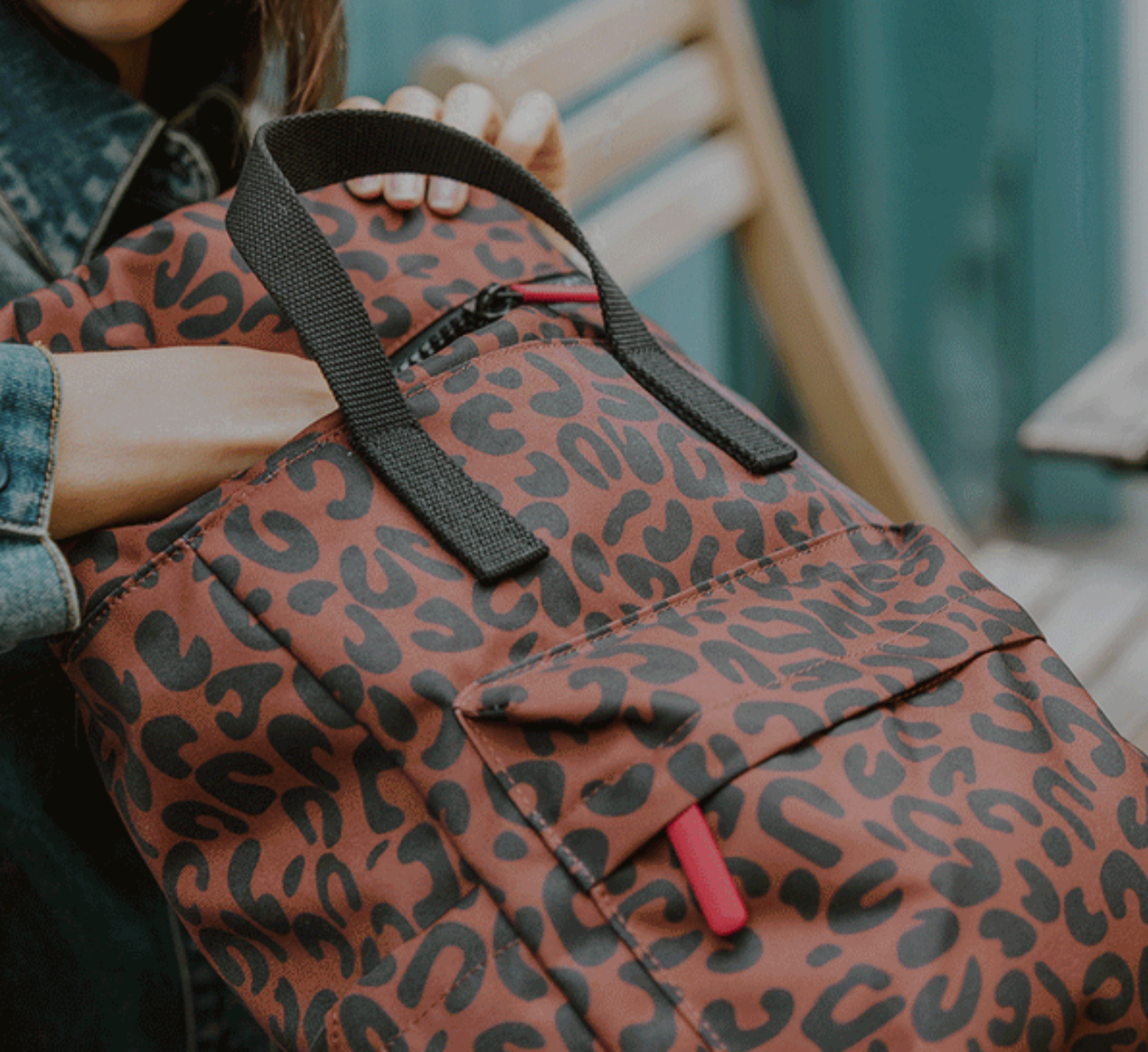 Roka Canfield B Backpack-Recycled Canvas - SMALL - Scarlet Leopard (Limited Edition)
