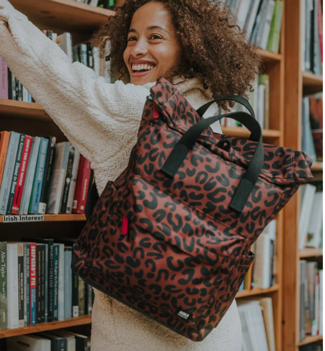 Roka Canfield B Backpack - MEDIUM - Recycled Nylon -Scarlet Leopard (LIMITED EDITION)