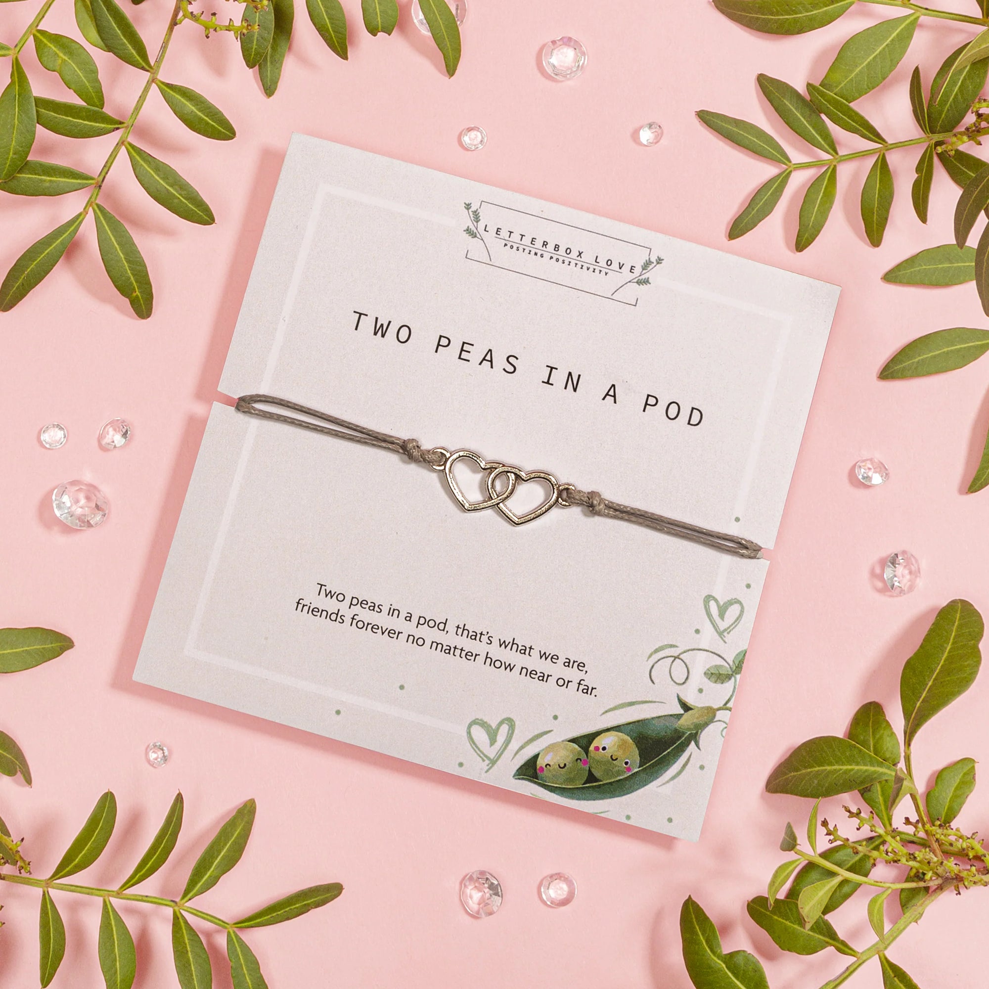 Letterbox Love Two Peas in a Pod Cord Bracelet