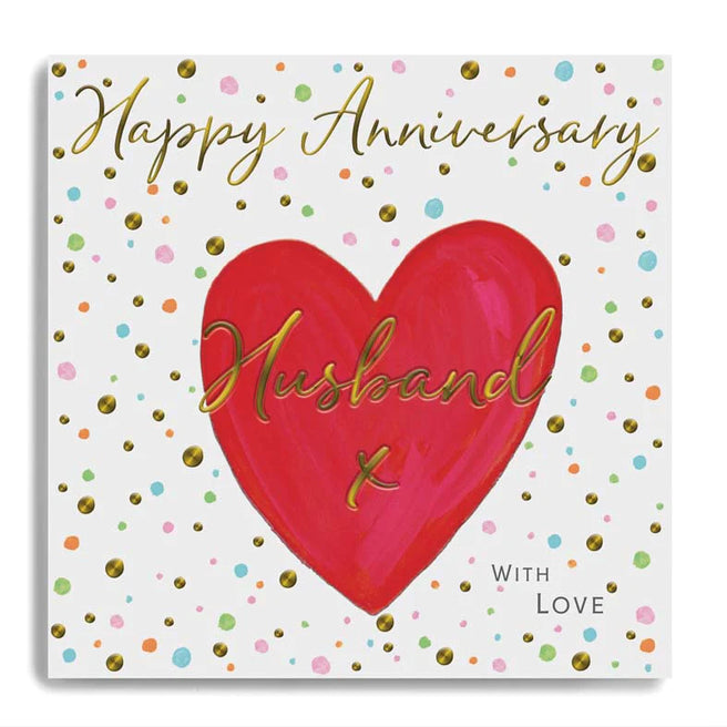 Janie Wilson - Happy Anniversary Husband With Love Card