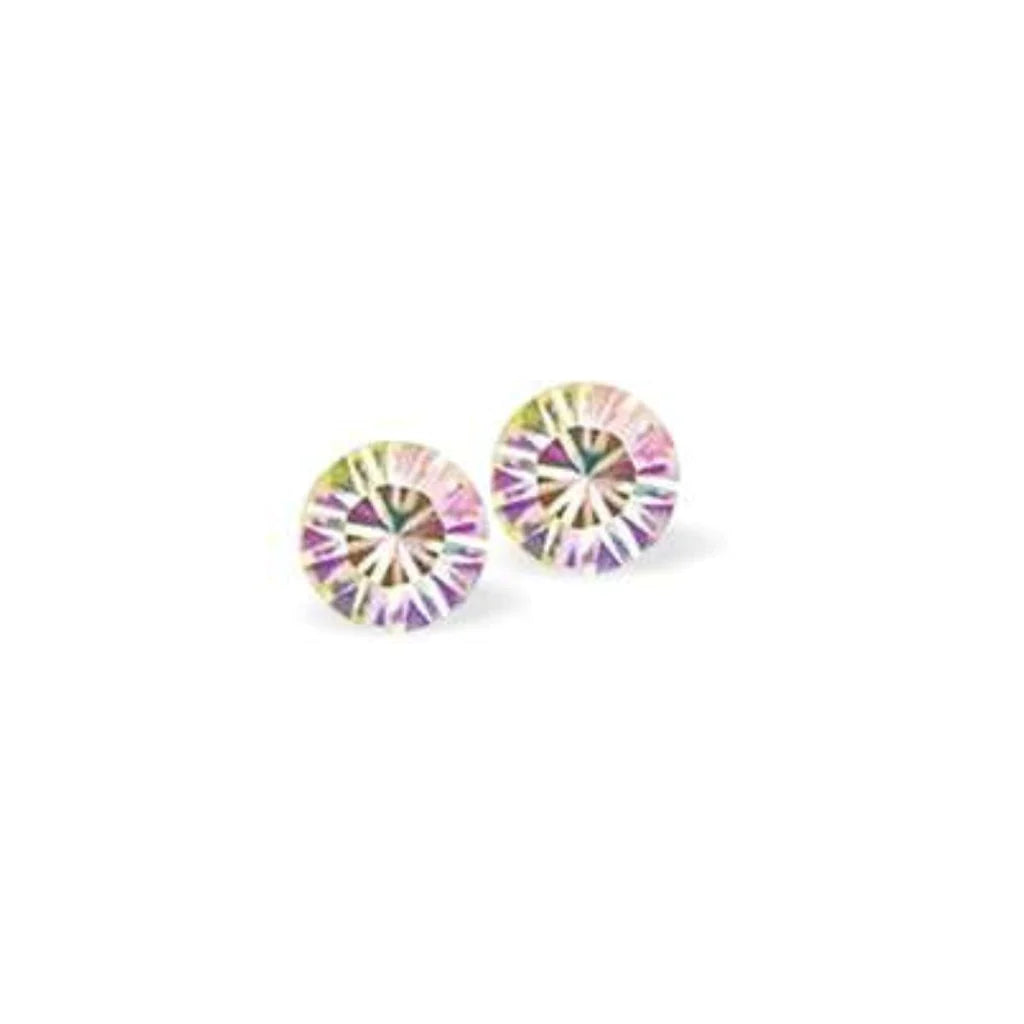 Byzantium 4mm Austrian Crystal Tiny Studs - Chaton -Luminous Green