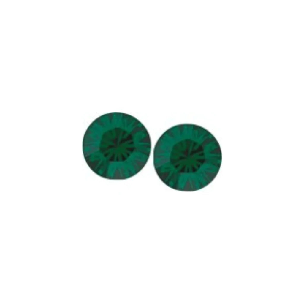 Byzantium 8mm Large Austrian Crystal Studs - Chaton - Emerald Green