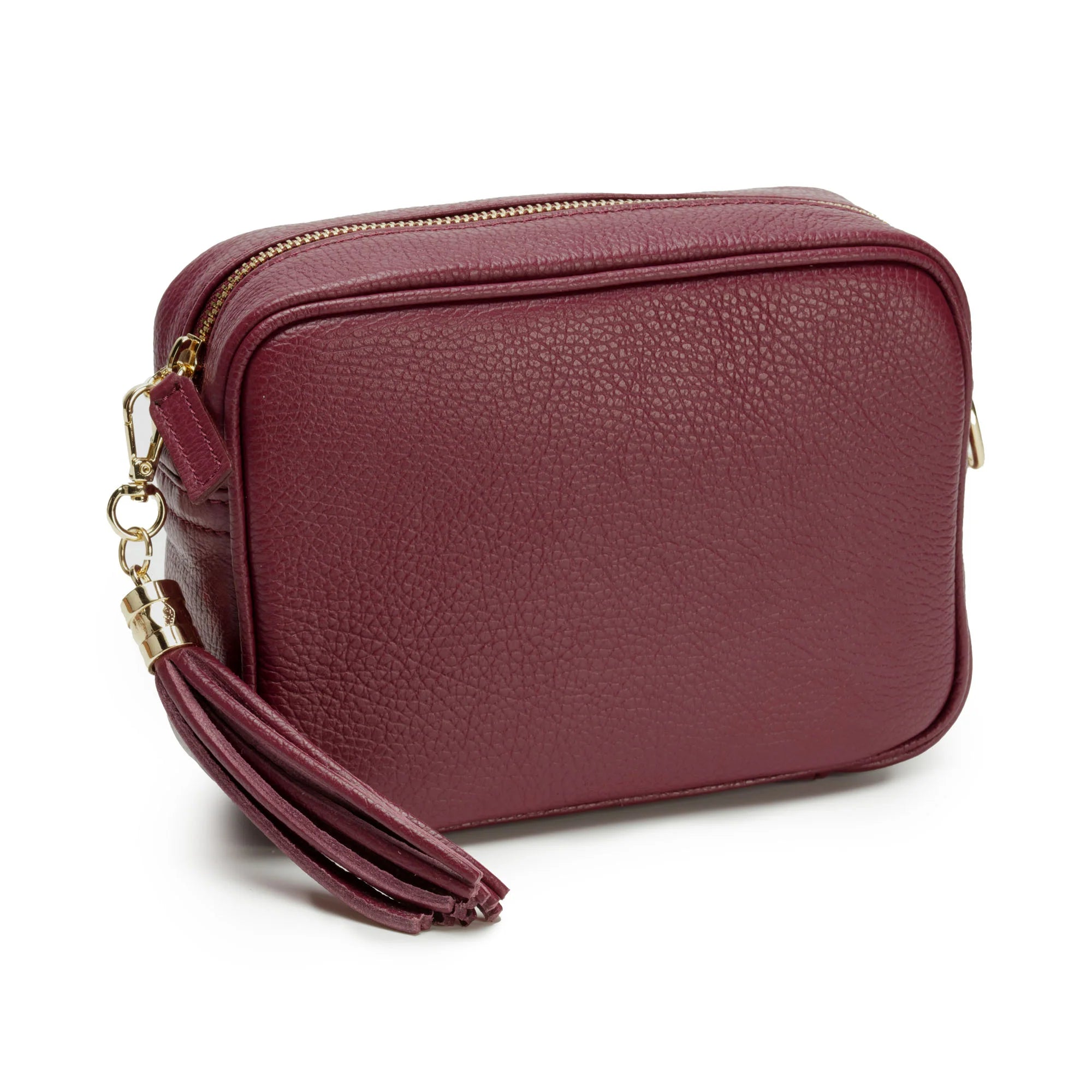 Elie Beaumont Designer Leather Crossbody Bag - New Wine (GOLD Fittings)