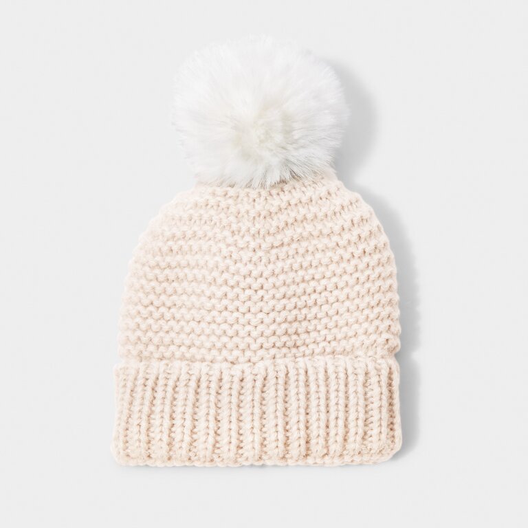 Katie Loxton Knitted BABY Hat - Eggshell