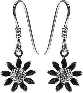 Kali Ma Cora Daisy Drop Earrings - Sterling 925 Silver
