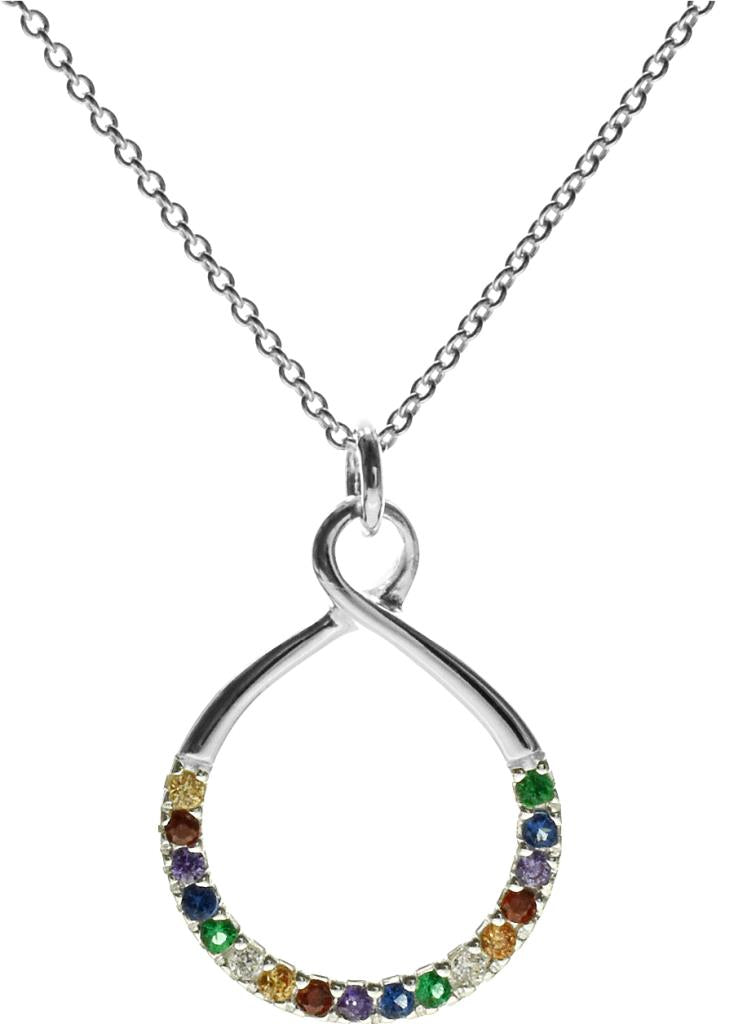 Kali Ma Callista Rainbow Infinity Necklace - Sterling 925 Silver