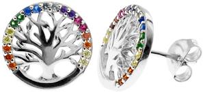 Kali Ma Callista Tree of Life Rainbow Stud Earrings