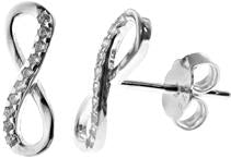 Kali Ma CZ Infinity Stud Earrings - Sterling 925 Silver