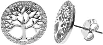 Kali Ma Alianna Tree of Life Pave Disc Stud Earrings