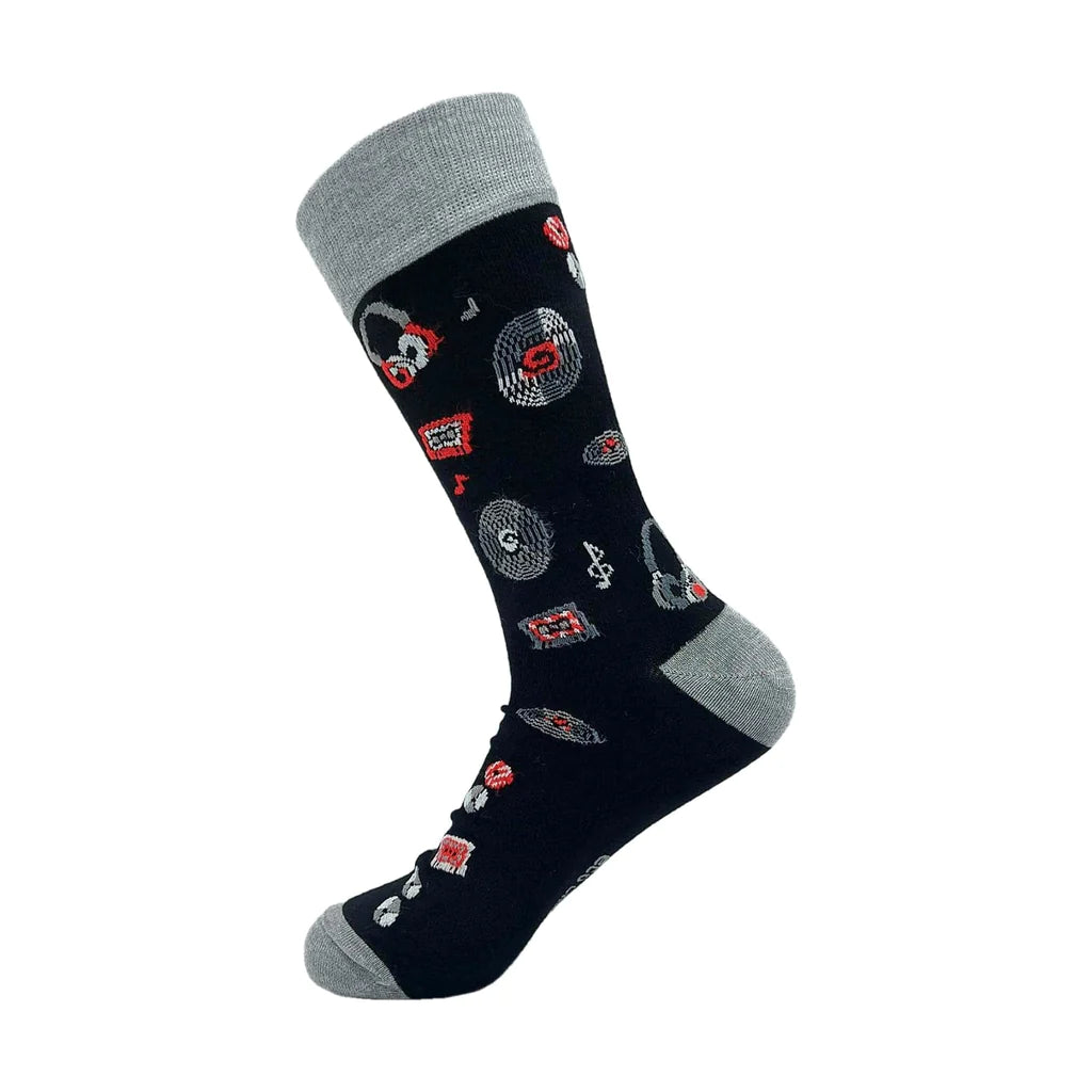 Eco Chic MENS Bamboo Socks - Music Compilation - Black