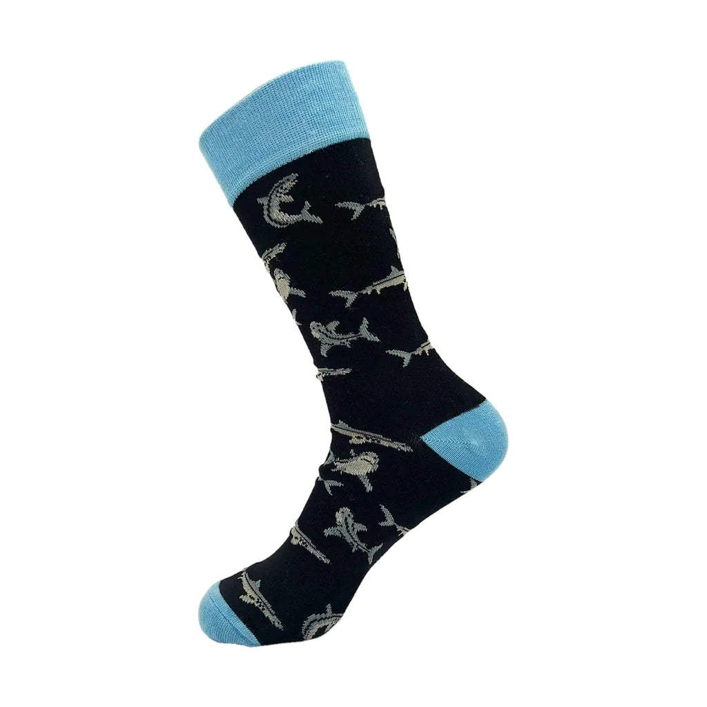 Eco Chic MENS Bamboo Socks - Sharks- Black