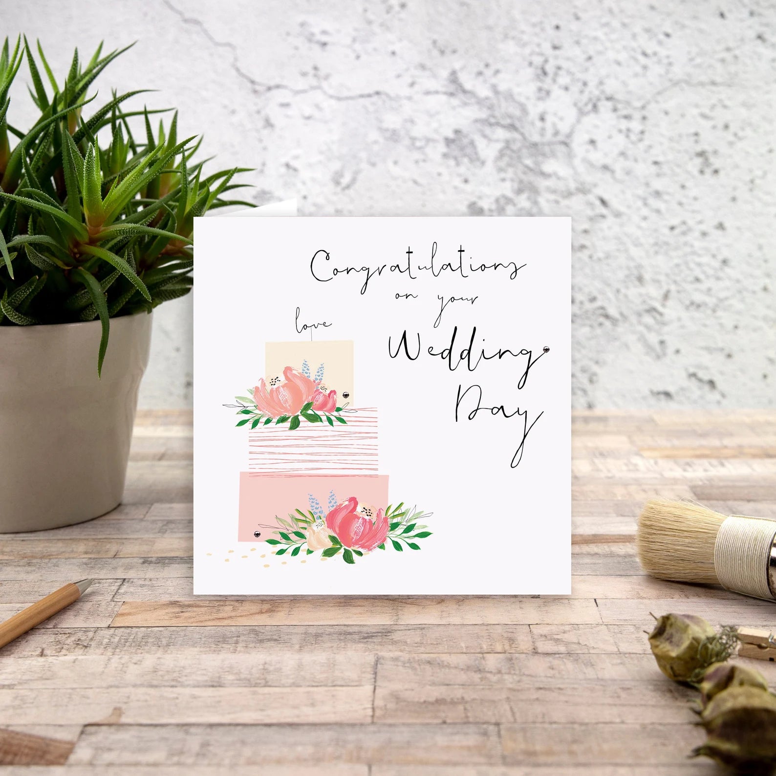 Congratulations on Your Wedding Day Cake Card