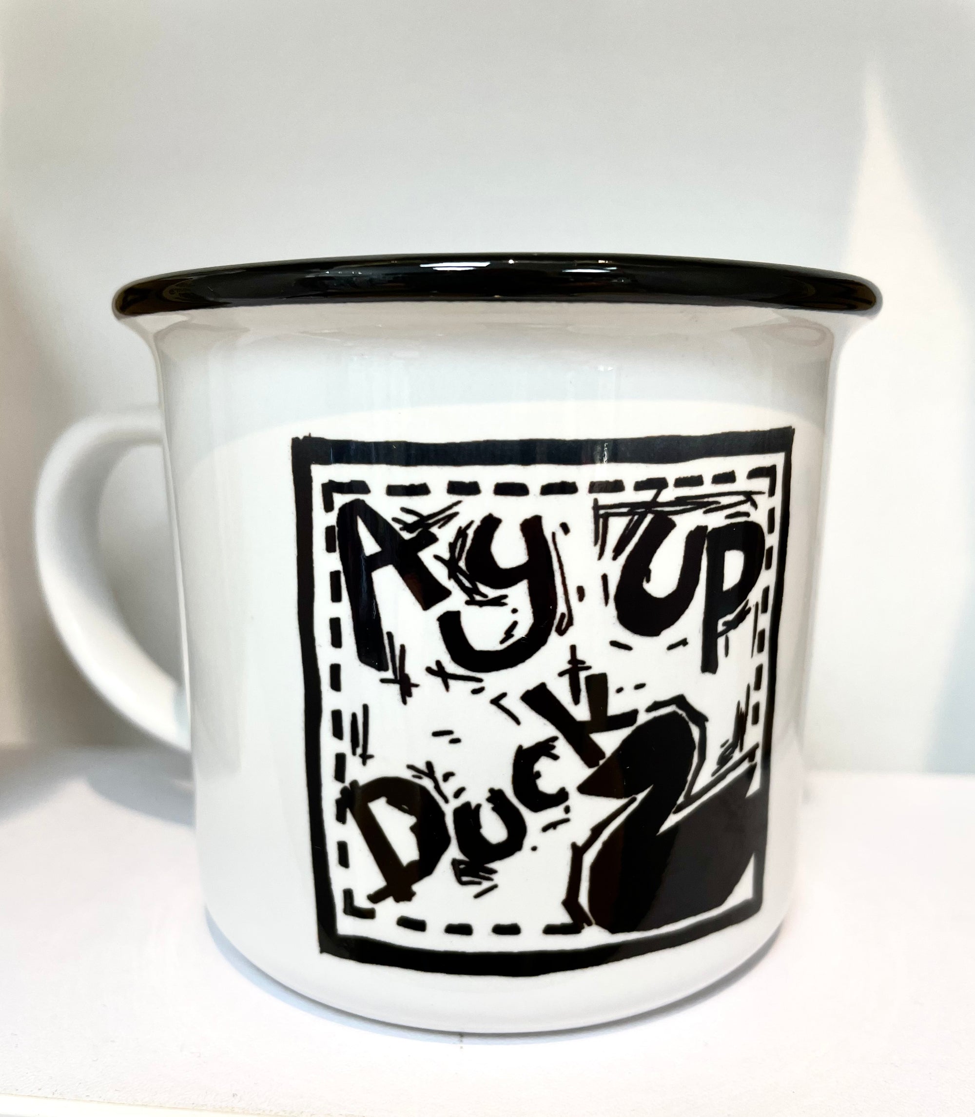 Born Stokie Bone China Mug - Ay Up Duck