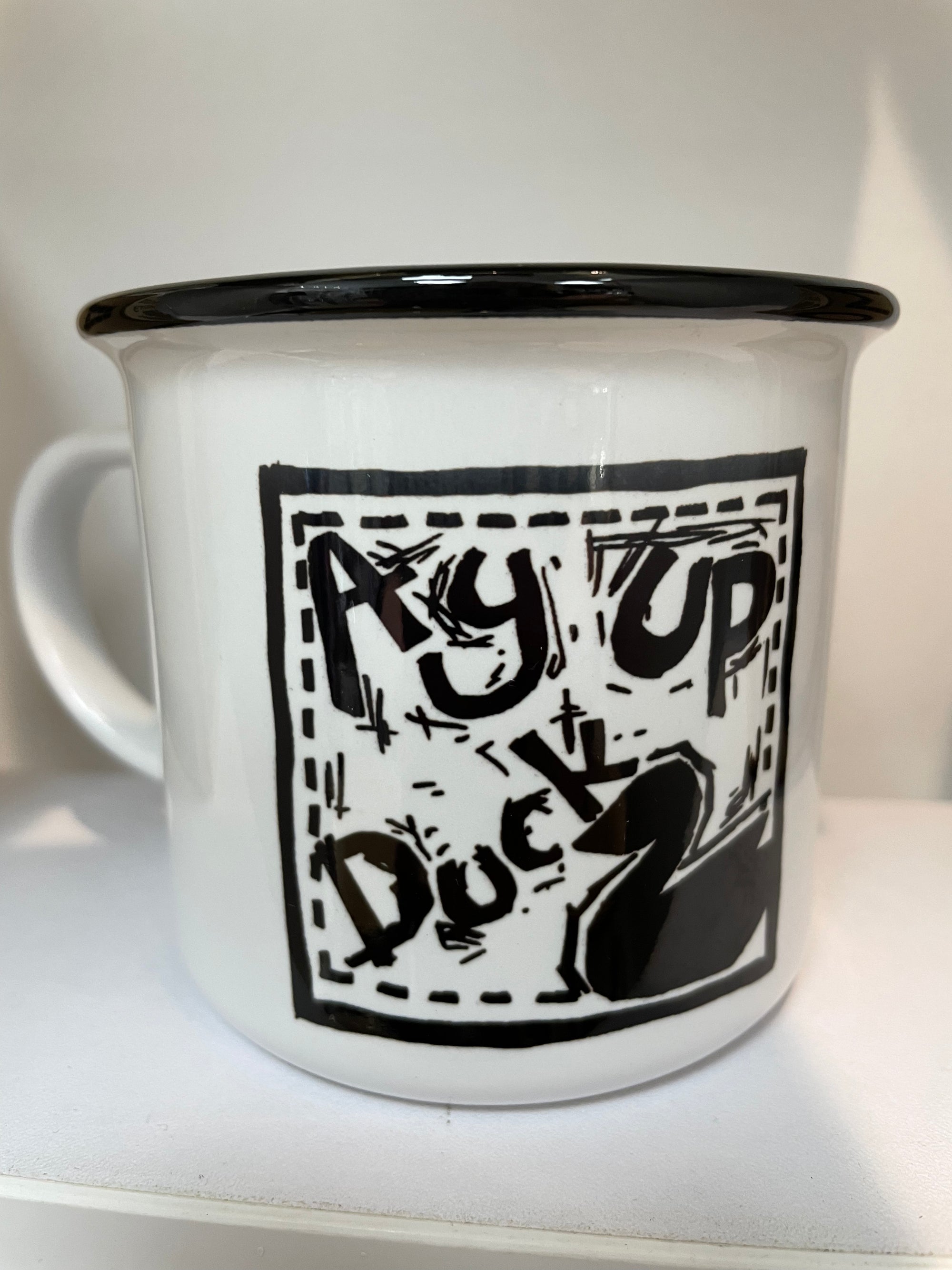 Born Stokie Bone China Mug - Ay Up Duck