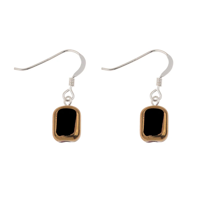 Carrie Elspeth Gold Edged Sterling Silver Earrings - Black/Gold