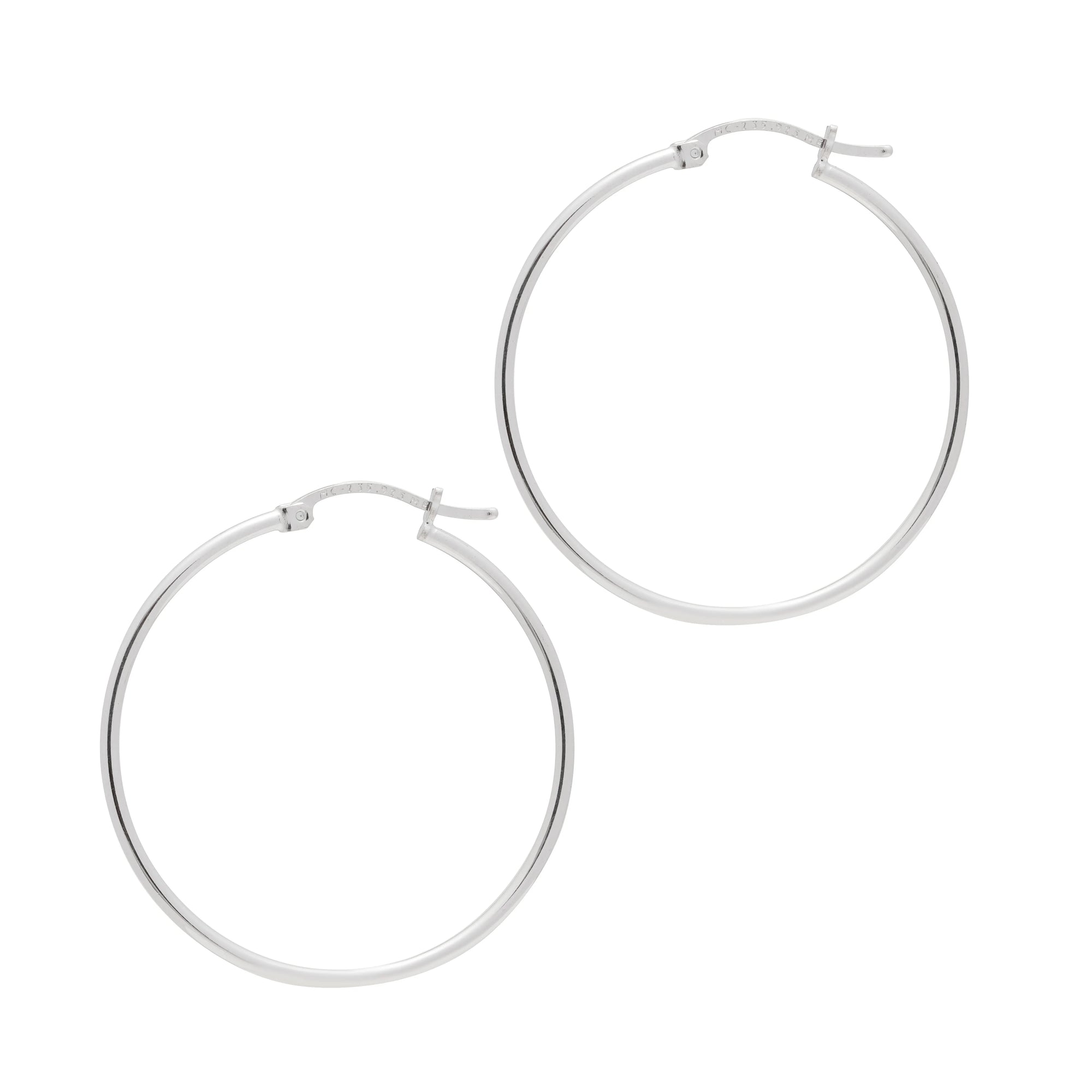 Sterling Silver Large Classic Hoop Earrings